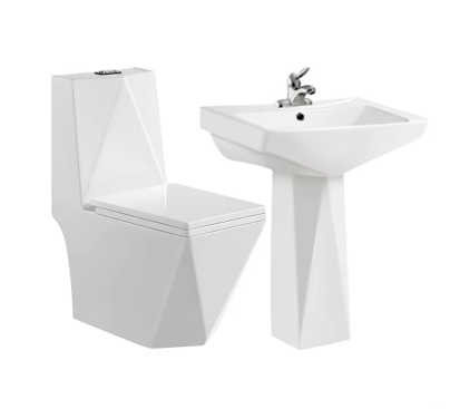HOME DECORATION ITEMS SANITARY WARE SW004 Modern Design One Piece Ceramics Sanitary Ware Wc Toilet Set Including White Ceramic Toilet and Basin